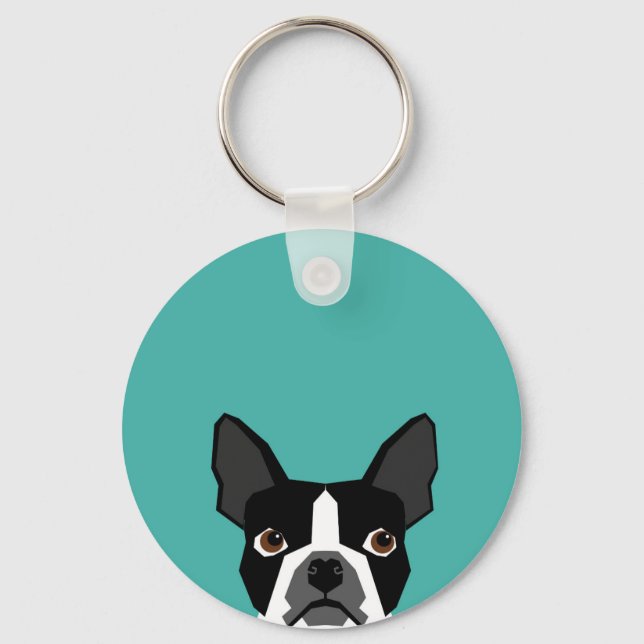 Porte-clés Porte - clé chien de Boston Terrier (Recto)