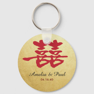 Porte-clés Porte - clé chinois de mariage de double bonheur