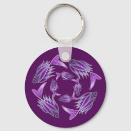 Porte-clés Porte - clé circulaire de poisson pourpre