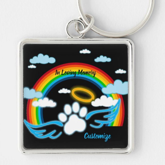 Porte-clés Porte - clé commémoratif Angel Paws Rainbow (Devant)