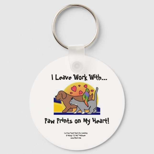 Porte-clés Porte - clé couleur Empreintes de pattes (Recto)