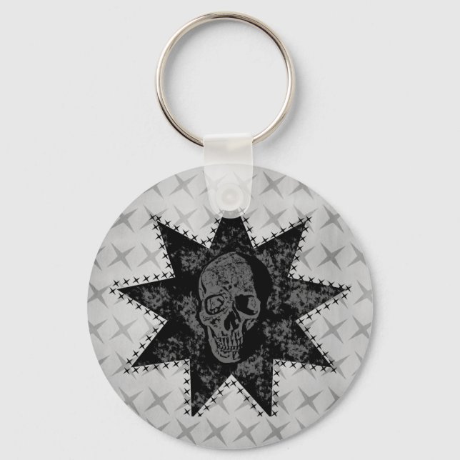 Porte-clés Porte - clé crâne pointu (gris) (Recto)
