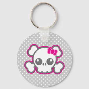 Porte-clés Porte - clé crâne rose Kawaii