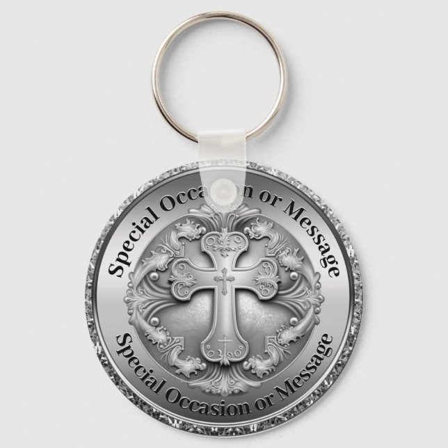Porte-clés Porte - clé croix personnalisées (Recto)