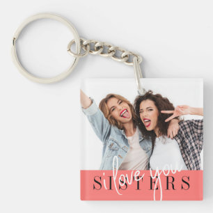 Porte-clés Porte - clé d'aimant photo personnalisé de soeurs