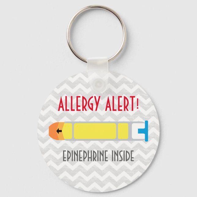 Porte-clés Porte - clé d'alerte d'allergie à l'épinéphrine (Recto)
