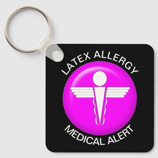 Porte-clés Porte - clé d'alerte Médicale d'allergie latex (Recto)