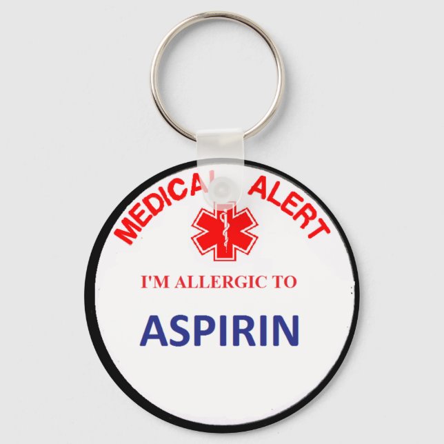 Porte-clés Porte - clé d'allergie aux médicaments Asprin (Recto)
