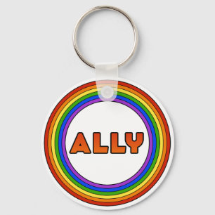 Porte-clés Porte - clé d'allié de GLBT (style de bouton)