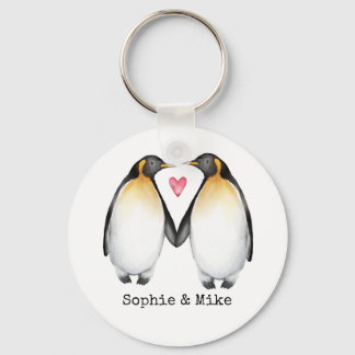 Porte-clés Porte - clé d'amour de pingouin personnalisé