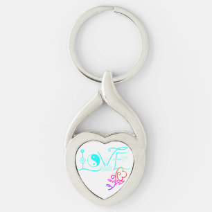 Porte-clés Porte - clé d'amour et de fleurs