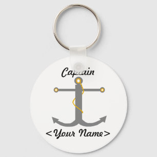 Porte-clés Porte - clé d'Ancre de capitaine personnalisé