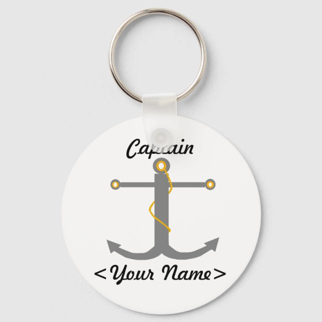 Porte-clés Porte - clé d'Ancre de capitaine personnalisé (Recto)