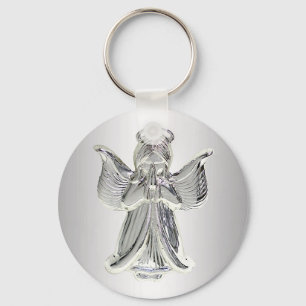 Porte-clés porte - clé d'ange de prière argent