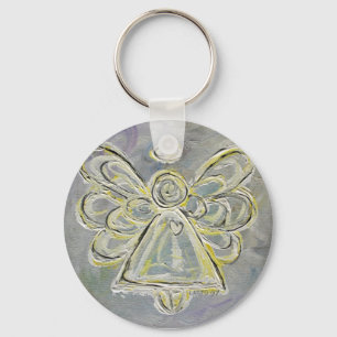 Porte-clés Porte - clé d'angle blanc et argenté
