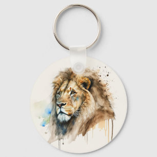Porte-clés Porte - clé d'aquarelle de Lion Majestic