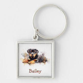Porte-clés Porte - clé d'aquarelle Rottweiler