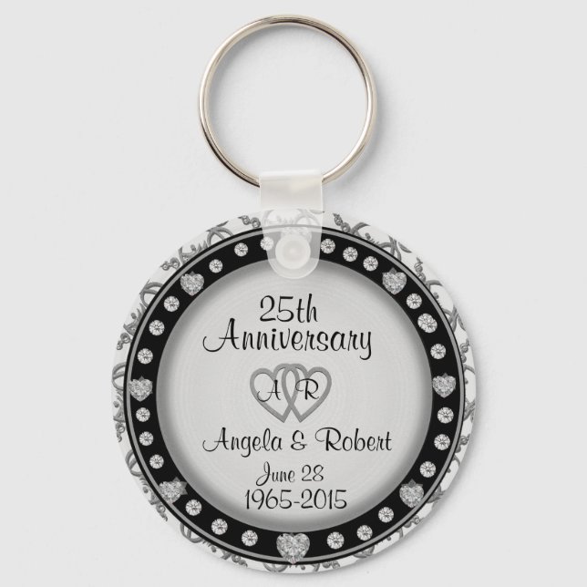 Porte-clés porte - clé d'argent du 25e anniversaire (Recto)