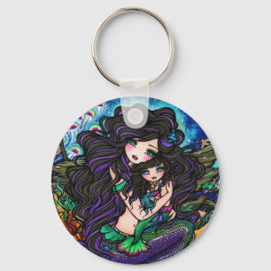 Porte-clés Porte - clé d'art d'imaginaire de méduses de mam
