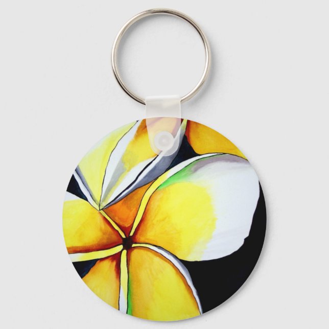 Porte-clés Porte - clé d'art floral Frangipani (Recto)
