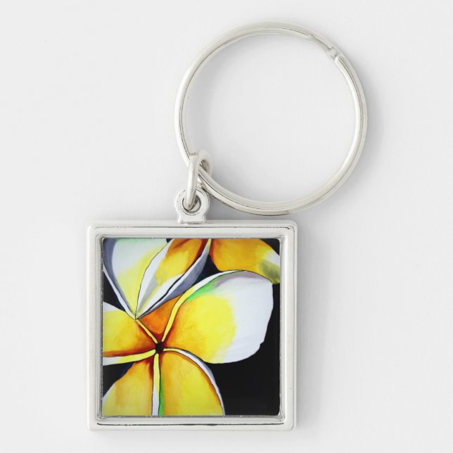 Porte-clés Porte - clé d'art floral Frangipani (Devant)