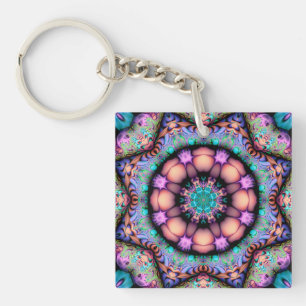 Porte-clés Porte - clé d'art psychédélique fractal Mandala