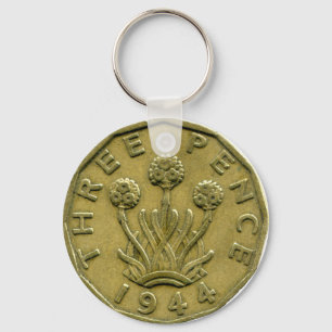 Porte-clés Porte - clé de 1944 penny des Anglais trois