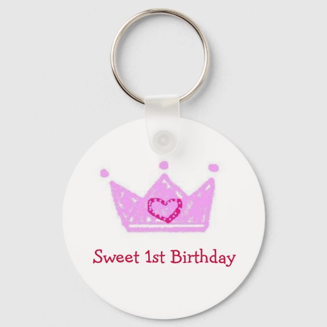 Porte-clés Porte - clé de 1er anniversaire féminin (Recto)