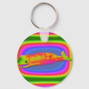 Porte-clés porte - clé de baleine souriante psychédélique