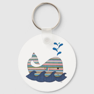 Porte-clés Porte - clé de baleines rayées