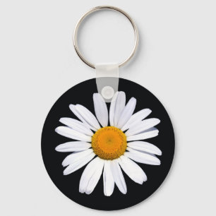 Porte-clés Porte - clé de base noir de bouton de marguerite