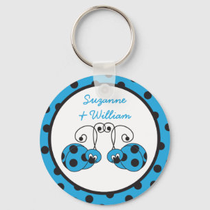 Porte-clés Porte - clé de bleu de couples de coccinelle