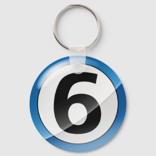 Porte-clés Porte - clé de bleu du numéro 6