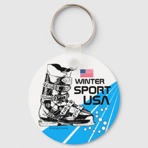 Porte-clés Porte - clé de botte de ski d'équipe des