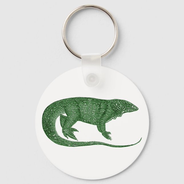 Porte-clés Porte - clé de bouton vintage vert Lizard (Recto)