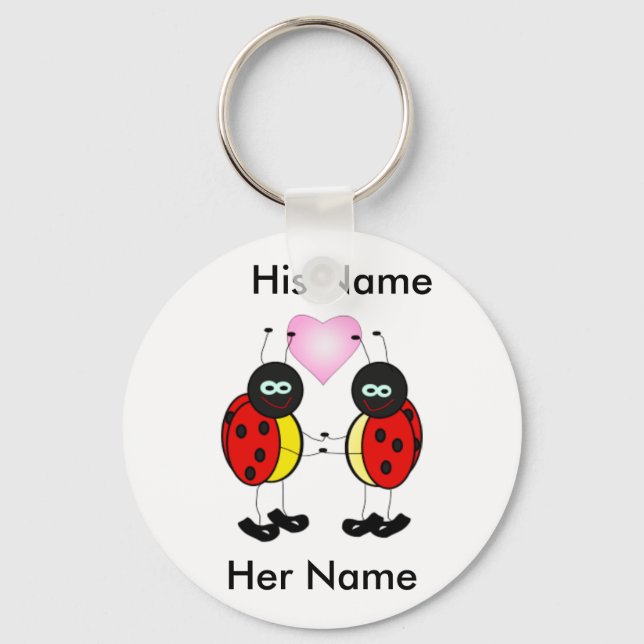 Porte-clés Porte - clé de bugs d'amour personnalisés (Recto)