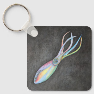 Porte-clés Porte - clé de calmar arc-en-ciel