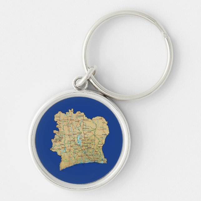 Porte-clés Porte - clé de carte Côte d'Ivoire (Devant)