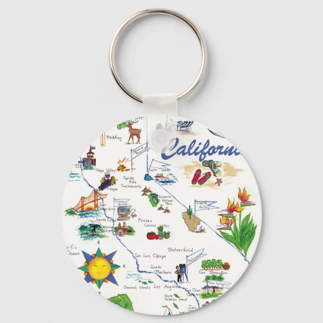 Porte-clés Porte - clé de carte de Californie (Recto)
