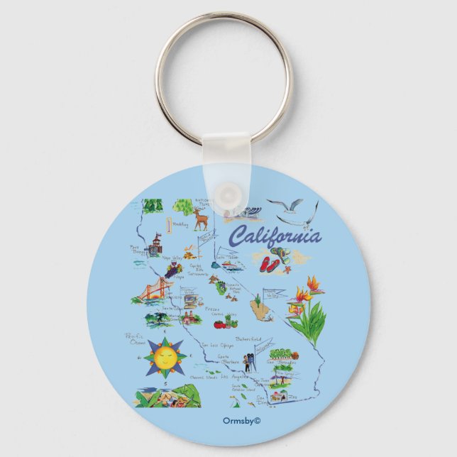 Porte-clés Porte - clé de carte de Californie (Recto)