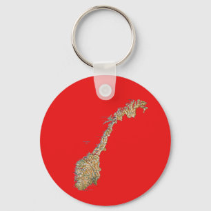 Porte-clés Porte - clé de carte de la Norvège