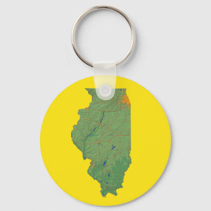 Porte-clés Porte - clé de carte de l'Illinois