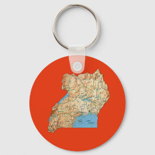 Porte-clés Porte - clé de carte de l'Ouganda