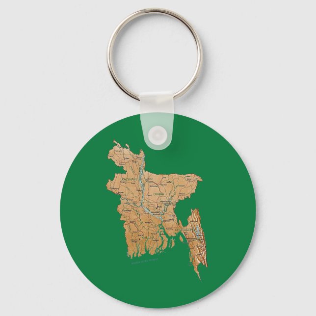 Porte-clés Porte - clé de carte du Bangladesh (Recto)