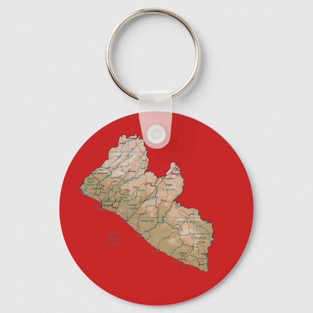 Porte-clés Porte - clé de carte du Libéria (Recto)