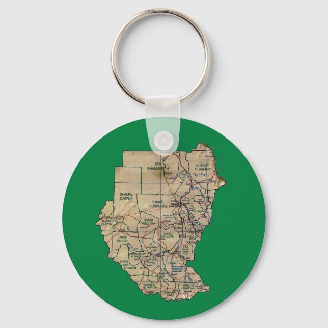 Porte-clés Porte - clé de carte du Soudan (Recto)