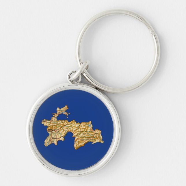 Porte-clés Porte - clé de carte du Tadjikistan (Devant)