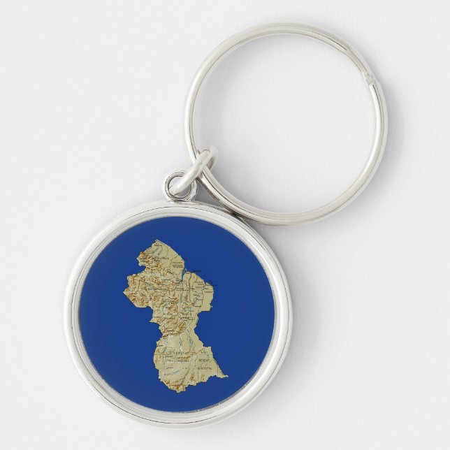 Porte-clés Porte - clé de carte Guyana (Devant)