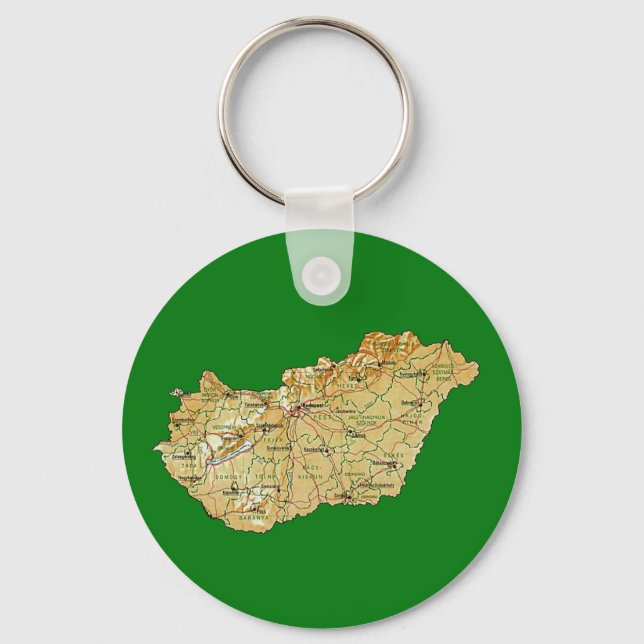 Porte-clés Porte - clé de carte Hongrie (Recto)