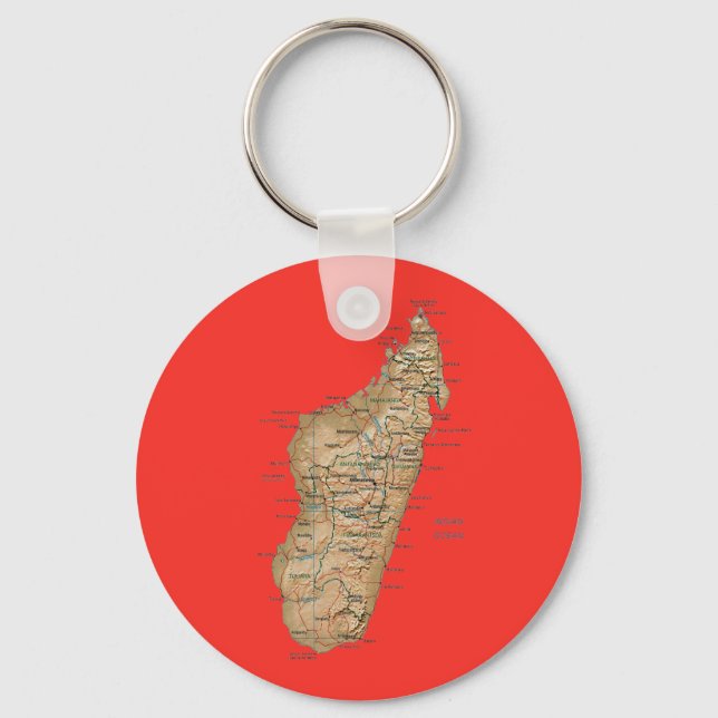 Porte-clés Porte - clé de carte Madagascar (Recto)